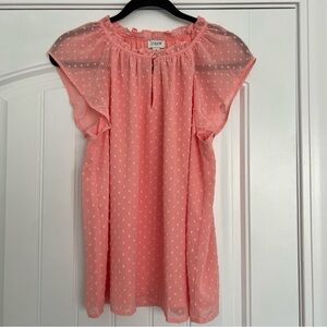 J. Crew Women's Peach Polka Dot Blouse